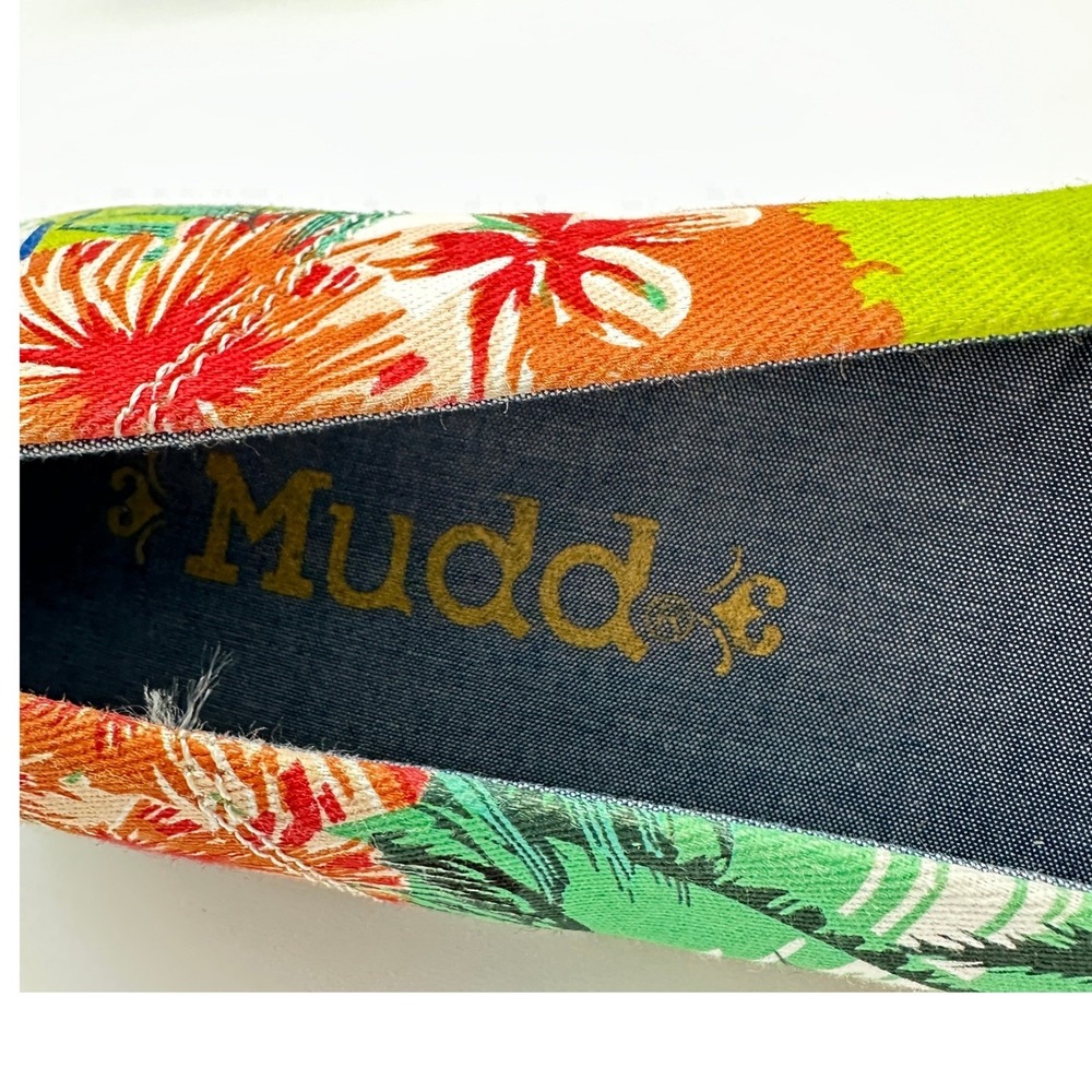 Mudd Ballet Flats Women 8 Green Red Tropical Floral MDCOSMICPRINT NEW - Picture 8 of 11